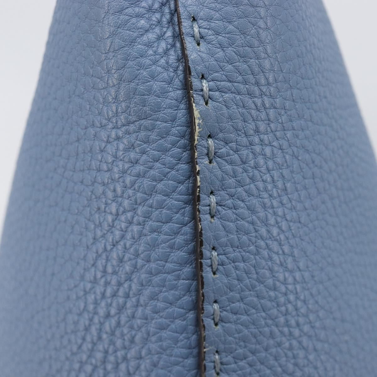 Fendi Selleria Carla Leather, Blue, Leather, Tote Bag