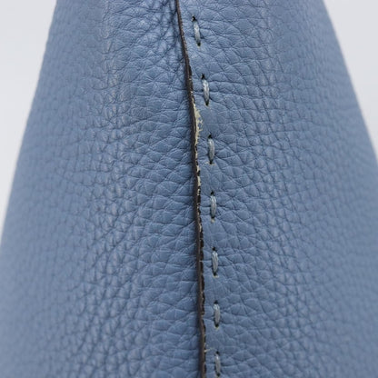 Fendi Selleria Carla Leather, Blue, Leather, Tote Bag