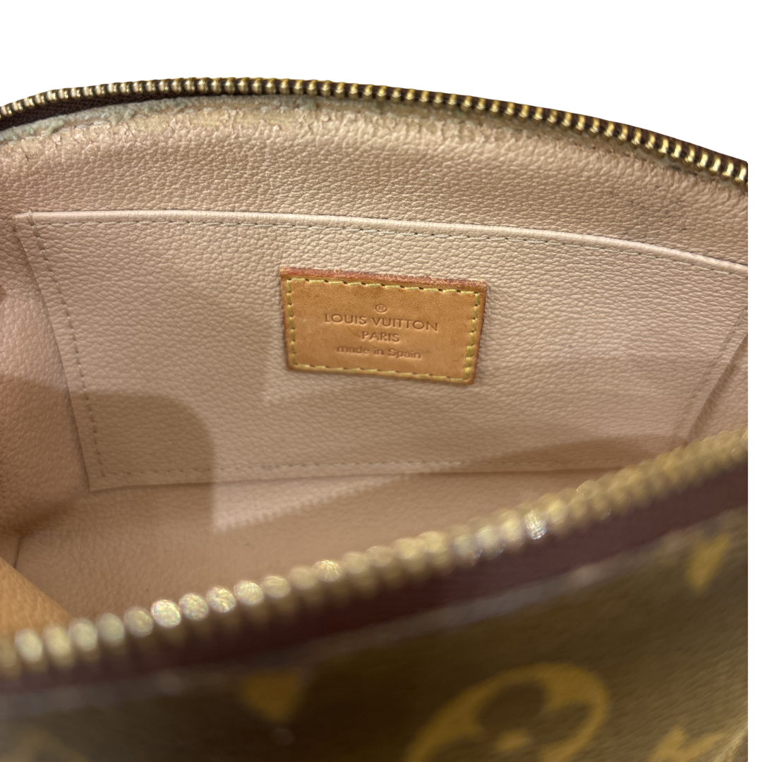 Louis Vuitton Cosmetic Case Monogram Vernis, Brown, Canvas, Clutch