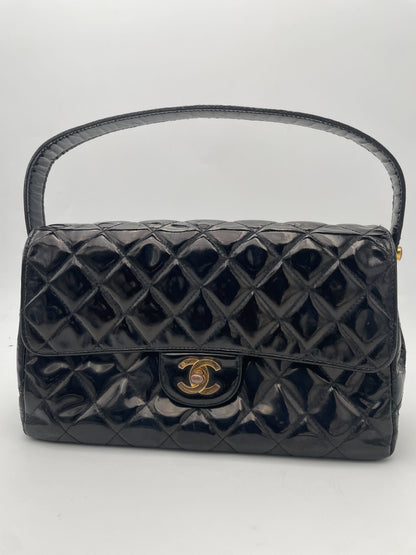 Chanel CHANEL - VTG 1996 Patent leather, BLACK, PATENT_LEATHER, Handbag