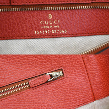 Gucci Swing Leather, Red, Leather, Tote Bag