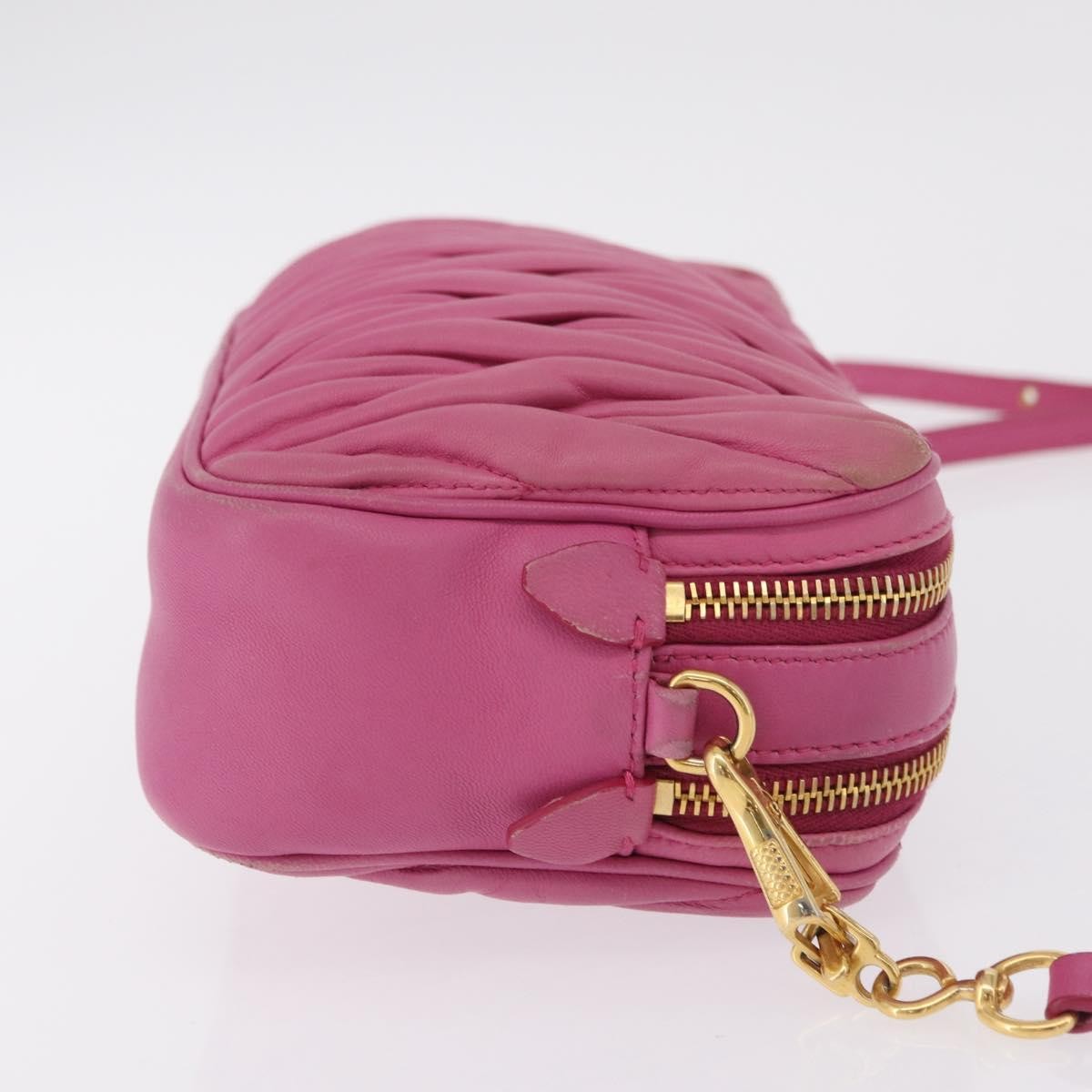 Miu Miu Tech Matelasse Leather, Pink, Leather, Crossbody Bag