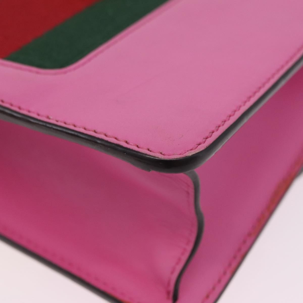 Gucci Sylvie Chain Leather, Pink, Leather, Shoulder Bag