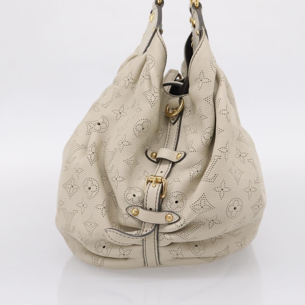 Louis Vuitton L Hobo Mahina Leather, Beige, Leather, Shoulder Bag