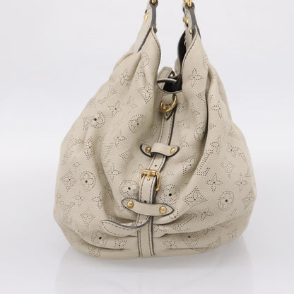 Louis Vuitton L Hobo Mahina Leather, Beige, Leather, Shoulder Bag