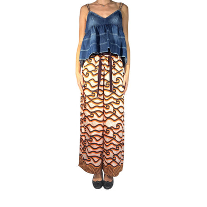 Scotch & Soda Abstract Print Wide Leg Pants
