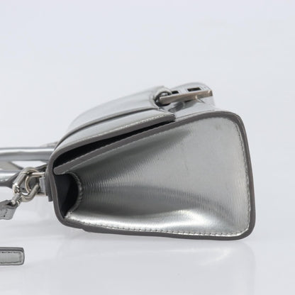 Balenciaga Hourglass Top Handle Leather, Silver, Leather, Handbag