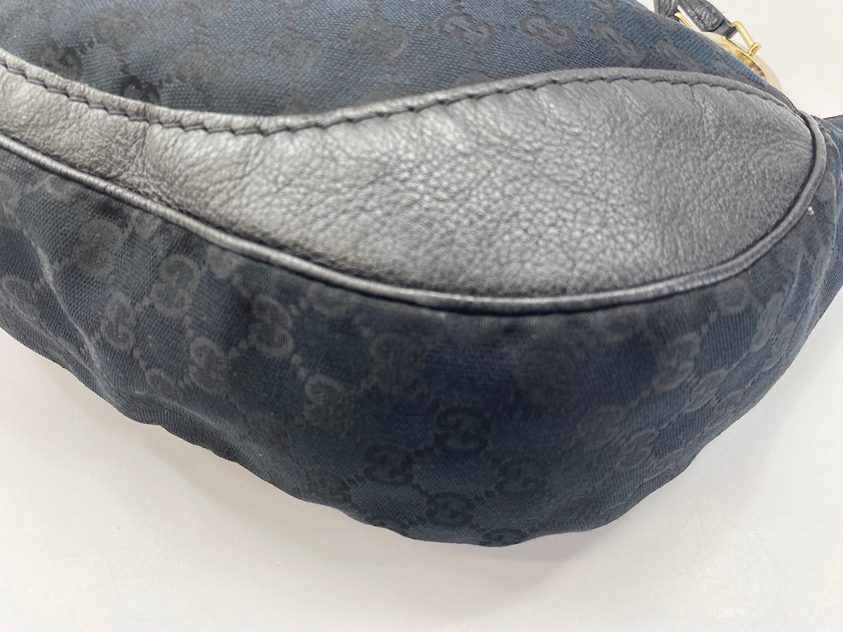Gucci Charlotte Messenger Guccissima Leather, Black, Leather, Handbag