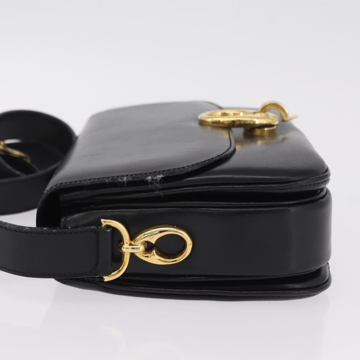 Celine Flap Shoulder Leather, Black, Leather, Shoulder Bag