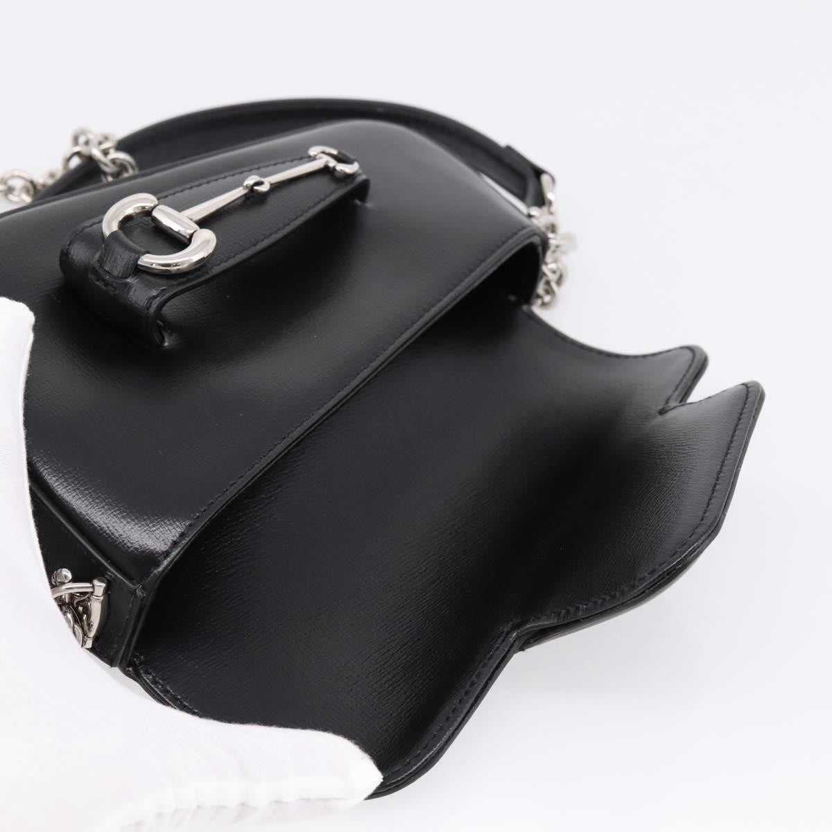 Gucci Horsebit 1955 Asymmetric Leather, Black, Leather, Shoulder Bag