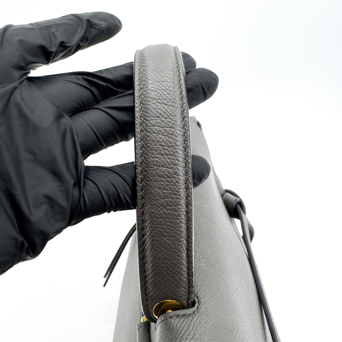 Celine Belt Calfskin, Gray, Leather, Handbag