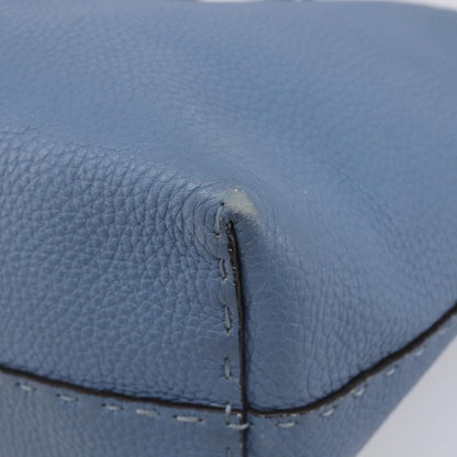 Fendi Selleria Carla Leather, Blue, Leather, Tote Bag