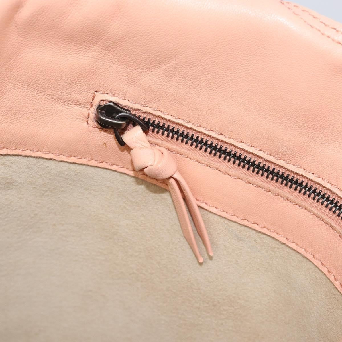 Bottega Veneta Regent Leather with Intrecciato Detail, Pink, Leather, Tote Bag