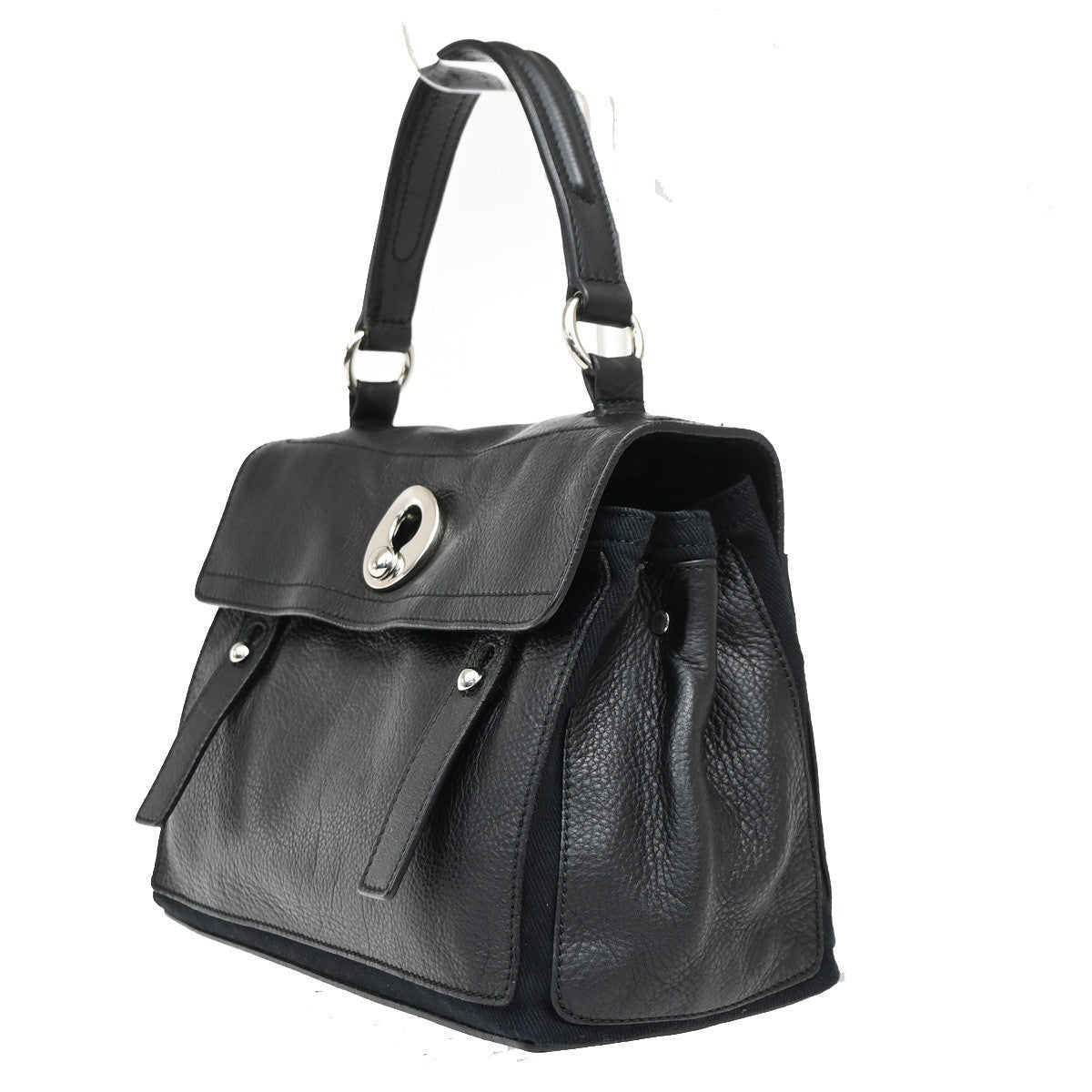 Saint Laurent Muse Two Leather, Black, Leather, Handbag