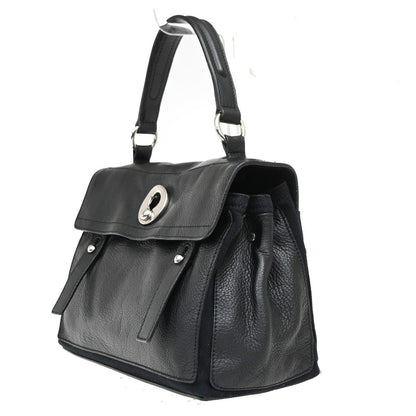 Saint Laurent Muse Two Leather, Black, Leather, Handbag