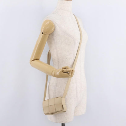 Bottega Veneta Cassette Maxi Intrecciato Leather, Beige, Leather, Crossbody Bag