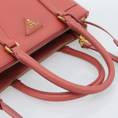 Prada Galleria Double Zip Saffiano Leather, Pink, Leather, Tote Bag