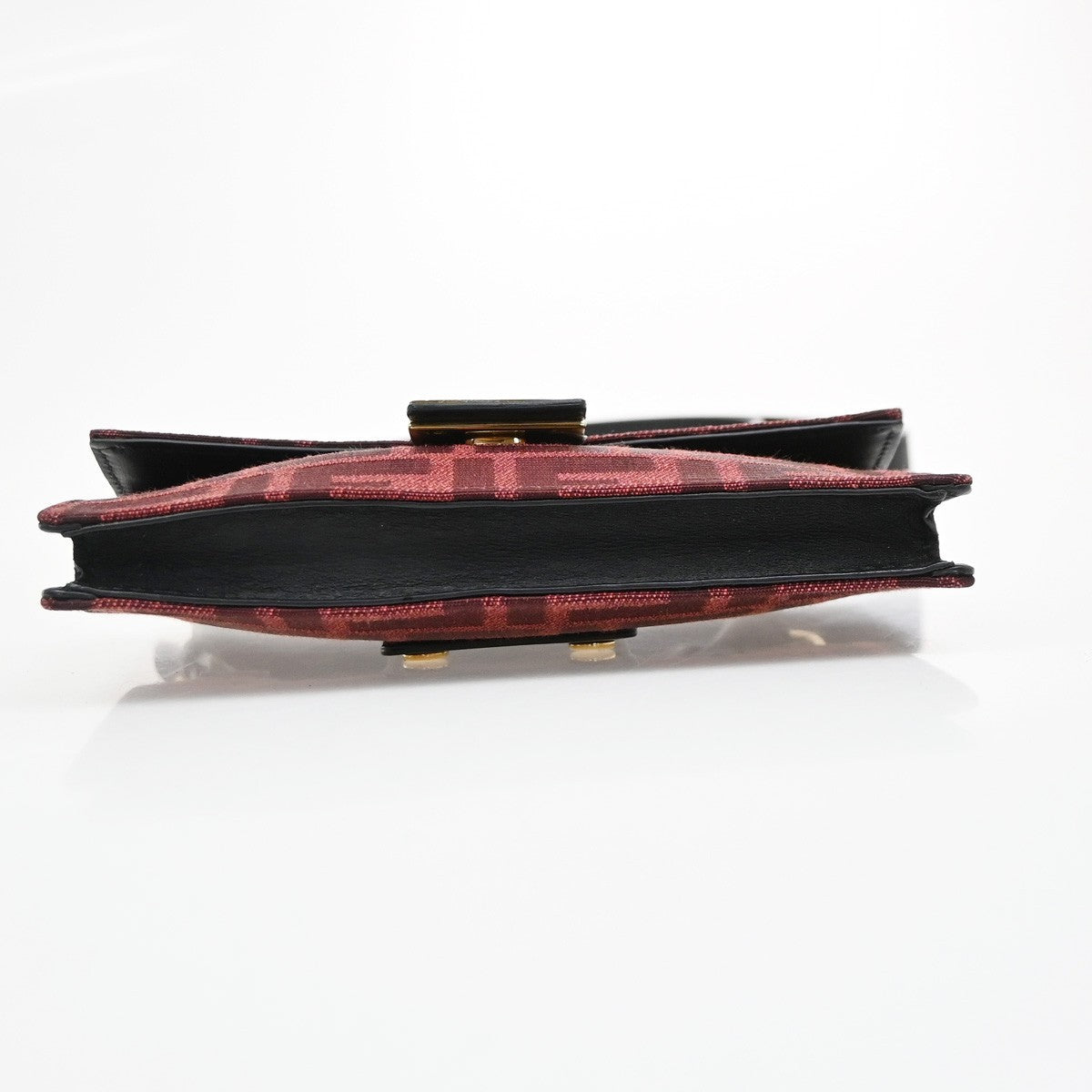 Fendi Baguette Convertible Pouch Zucca Canvas, Burgundy, Canvas, Clutch