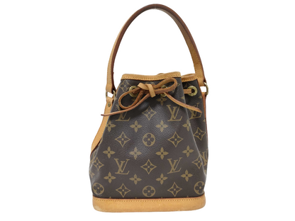 Louis Vuitton Petit Noe Handbag Monogram Canvas, Brown, Canvas, Handbag