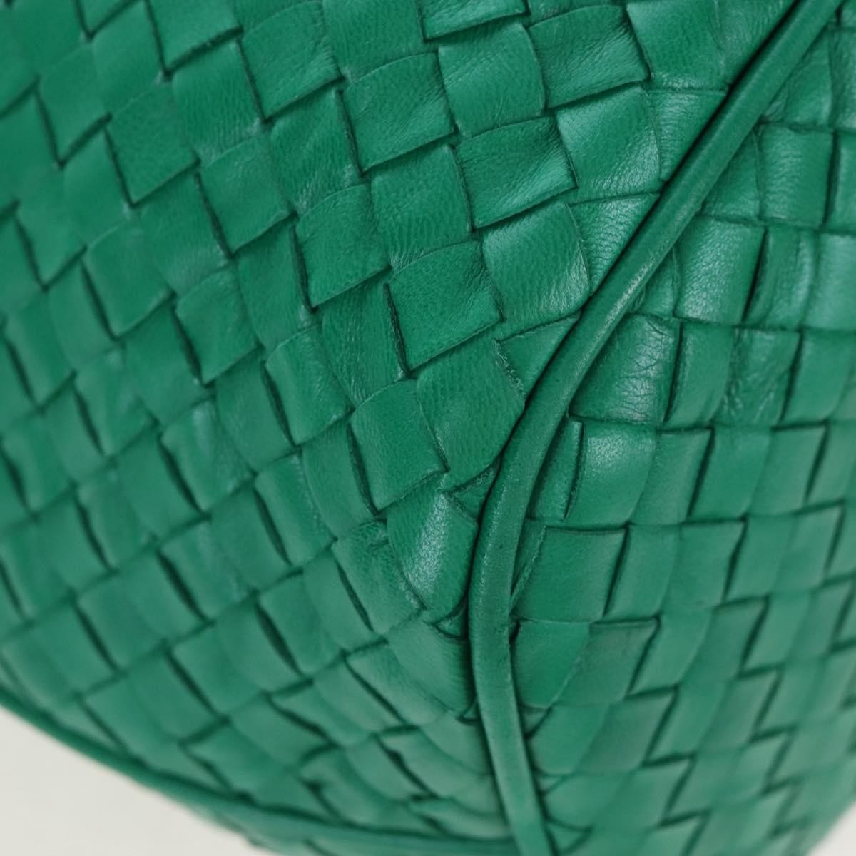 Bottega Veneta Intrecciato Shoulder Leather, Green, Leather, Shoulder Bag
