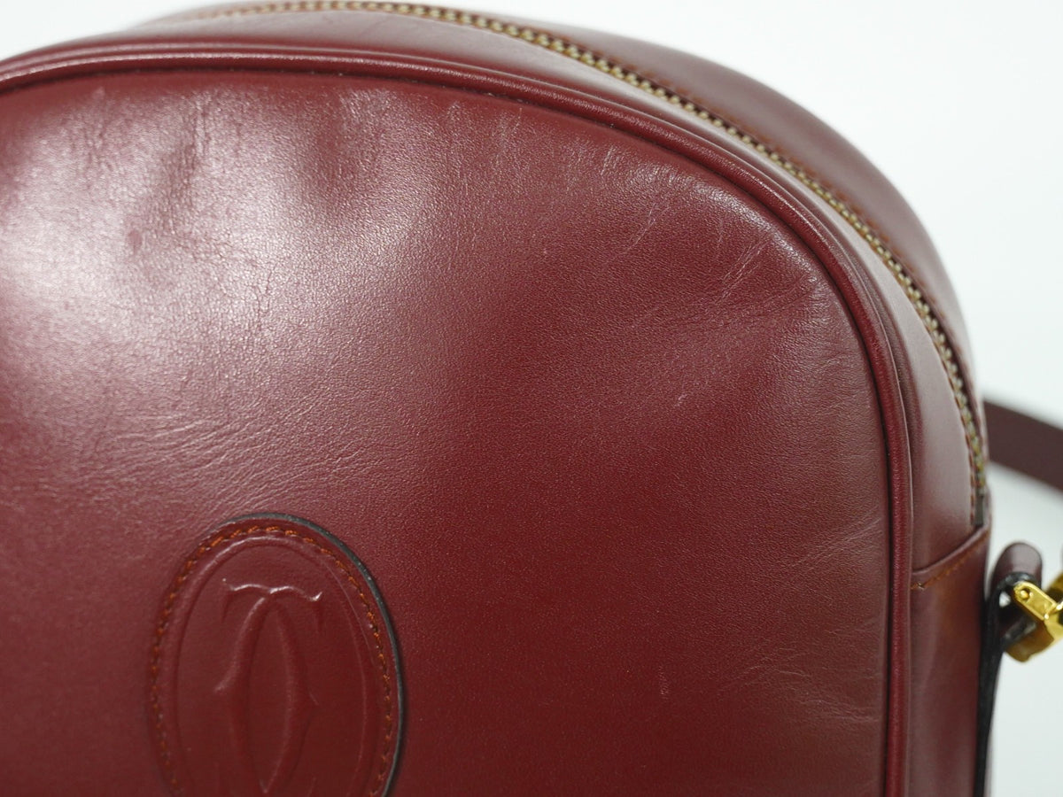 Cartier Must de Cartier Leather, Burgundy, Leather, Shoulder Bag