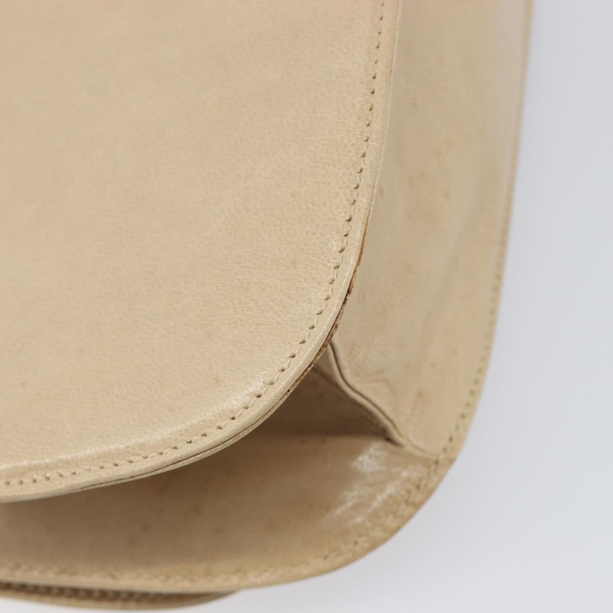 Prada Resin Chain Ruffle Flap Leather, Beige, Leather, Handbag