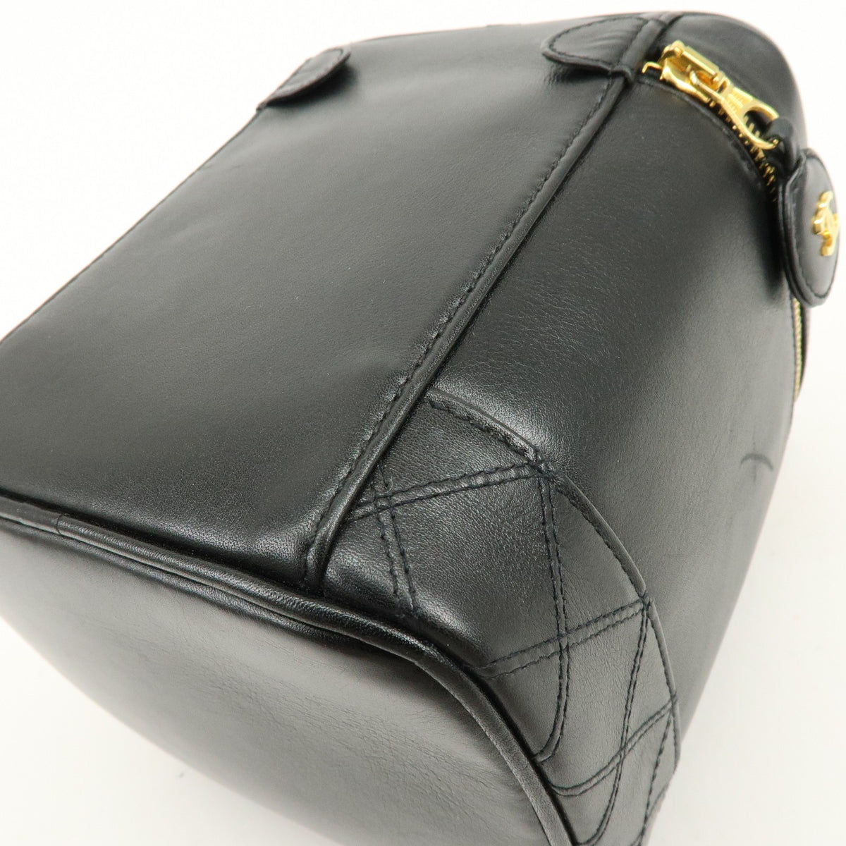 Chanel Vintage Cosmetic Case Lambskin, Black, Leather, Clutch