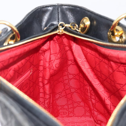 Christian Dior Vintage Lady Dior Cannage Quilt Lambskin, Black, Leather, Handbag