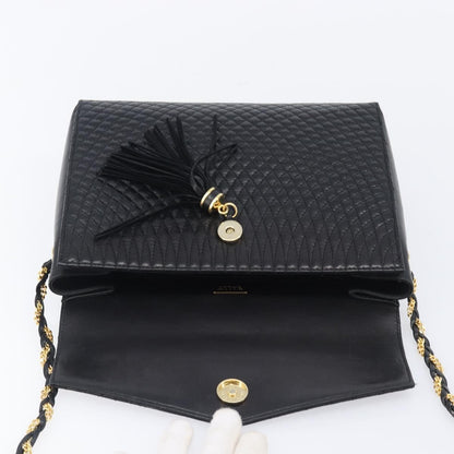 Bally Vintage Chain Quilted Leather, Black, Leather, Shoulder Bag