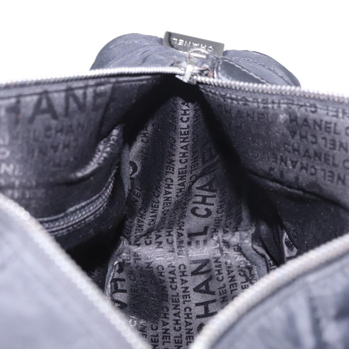 Chanel Square Stitch Boston Quilted Nylon, Black, Nylon, Handbag