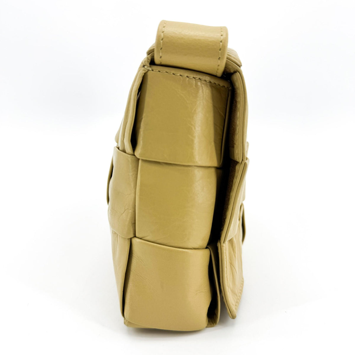 Bottega Veneta Cassette Maxi Intrecciato Leather, Yellow, Leather, Crossbody Bag