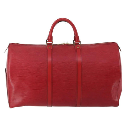 Louis Vuitton Keepall Epi, Red, Leather, Travel Bag