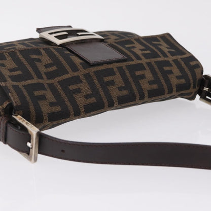 Fendi Baguette Zucca Canvas, Brown, Canvas, Handbag