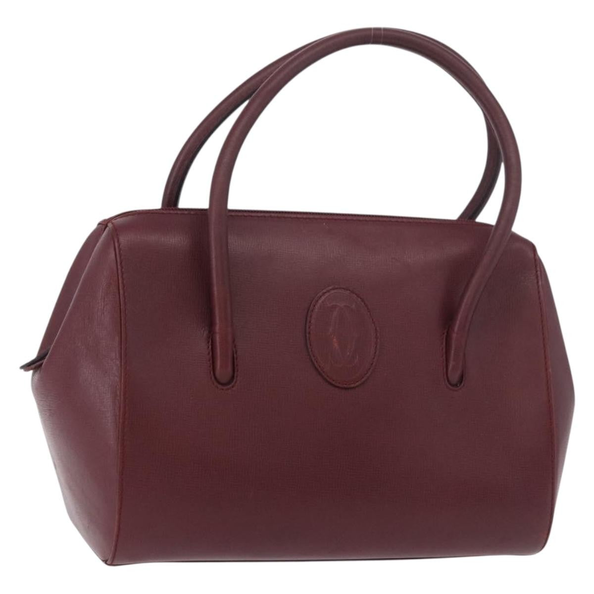 Cartier Must Line Leather, Burgundy, Leather, Handbag
