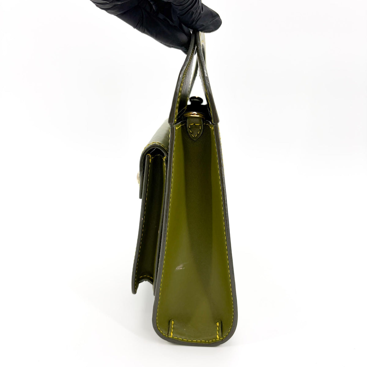 Burberry Title Pocket Leather, Green, Calfskin, Crossbody Bag
