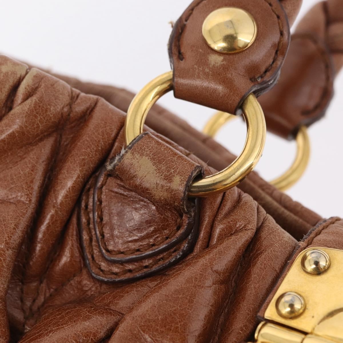 Miu Miu Coffer Satchel Matelasse Leather, Brown, Leather, Handbag