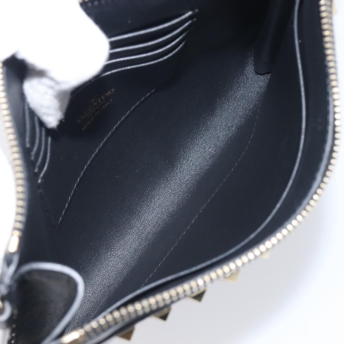 Valentino Garavani Rockstud Flat Wristlet Leather, Black, Leather, Clutch