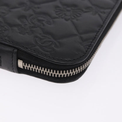 Chanel Zip Around iPad Case Quilted Lambskin, Black, Leather, Tech Accessory