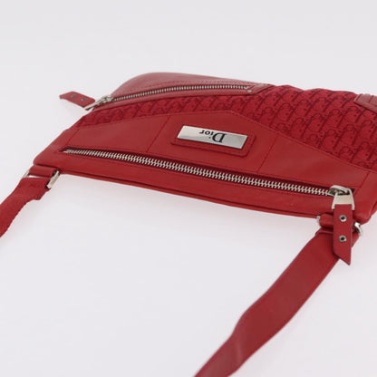 Christian Dior Vintage Street Chic Diorissimo Canvas with Leather, Red, Canvas, Shoulder Bag