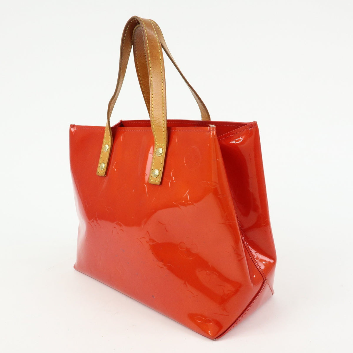 Louis Vuitton Reade Monogram Vernis, Red, Patent Leather, Handbag