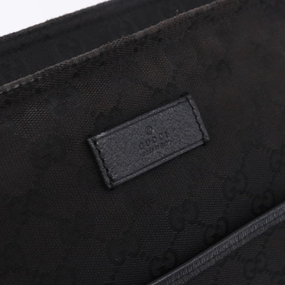 Gucci Front Pocket Web Messenger GG Canvas, Black, Canvas, Crossbody Bag