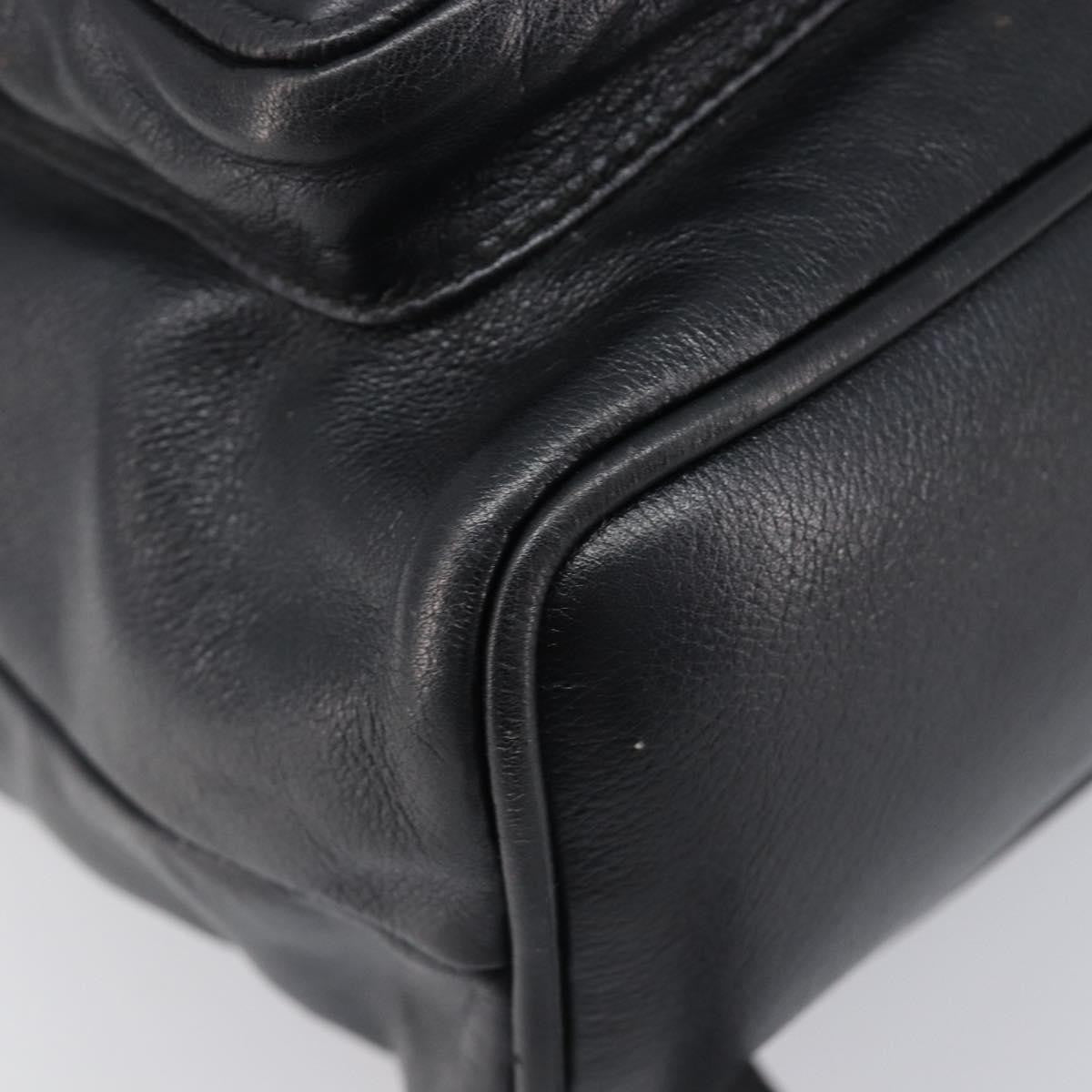 Gucci Vintage Bamboo Leather, Black, Leather, Backpack
