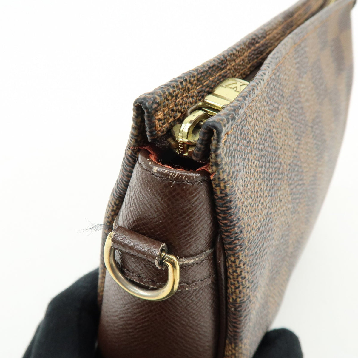 Louis Vuitton Trousse Make Up Damier, Brown, Canvas, Clutch