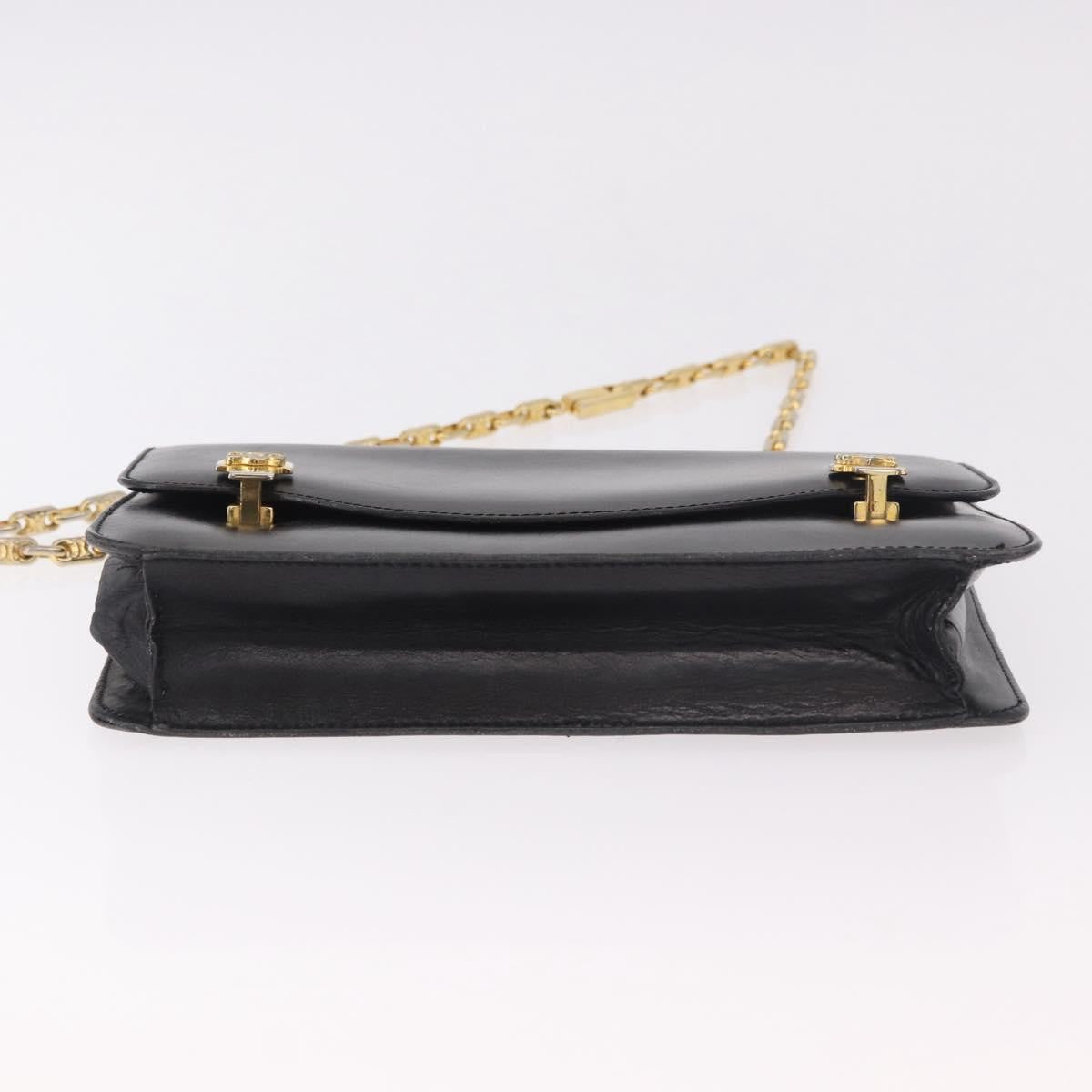 Celine Shoulder Leather, Black, Leather, Shoulder Bag