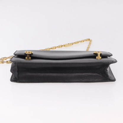 Celine Shoulder Leather, Black, Leather, Shoulder Bag