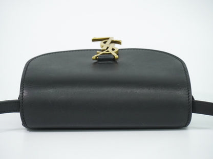 Saint Laurent Kaia Leather, Black, Leather, Shoulder Bag