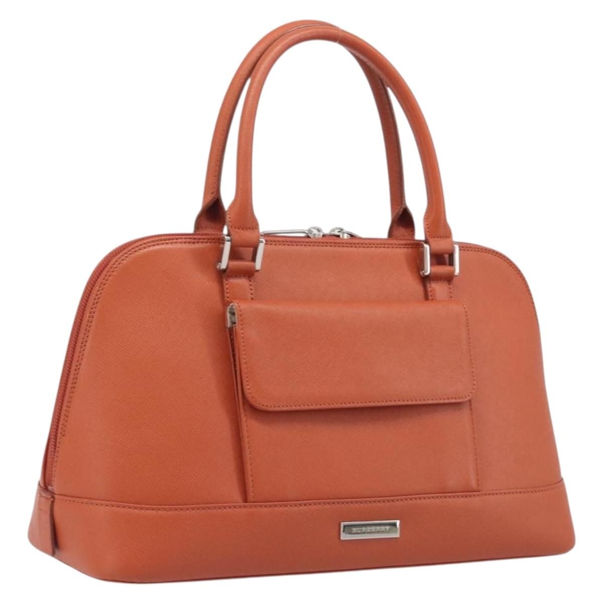 Burberry Handbag Leather, Orange, Leather, Handbag