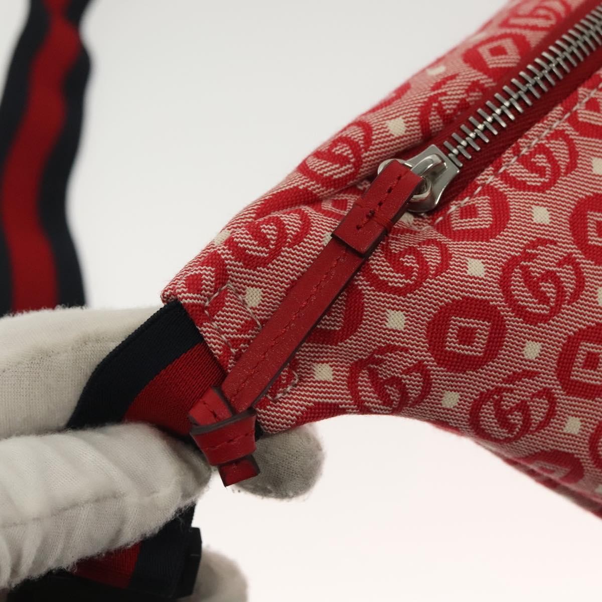 Gucci Children's Belt Printed GG Coated Canvas, Red, Canvas, Handbag