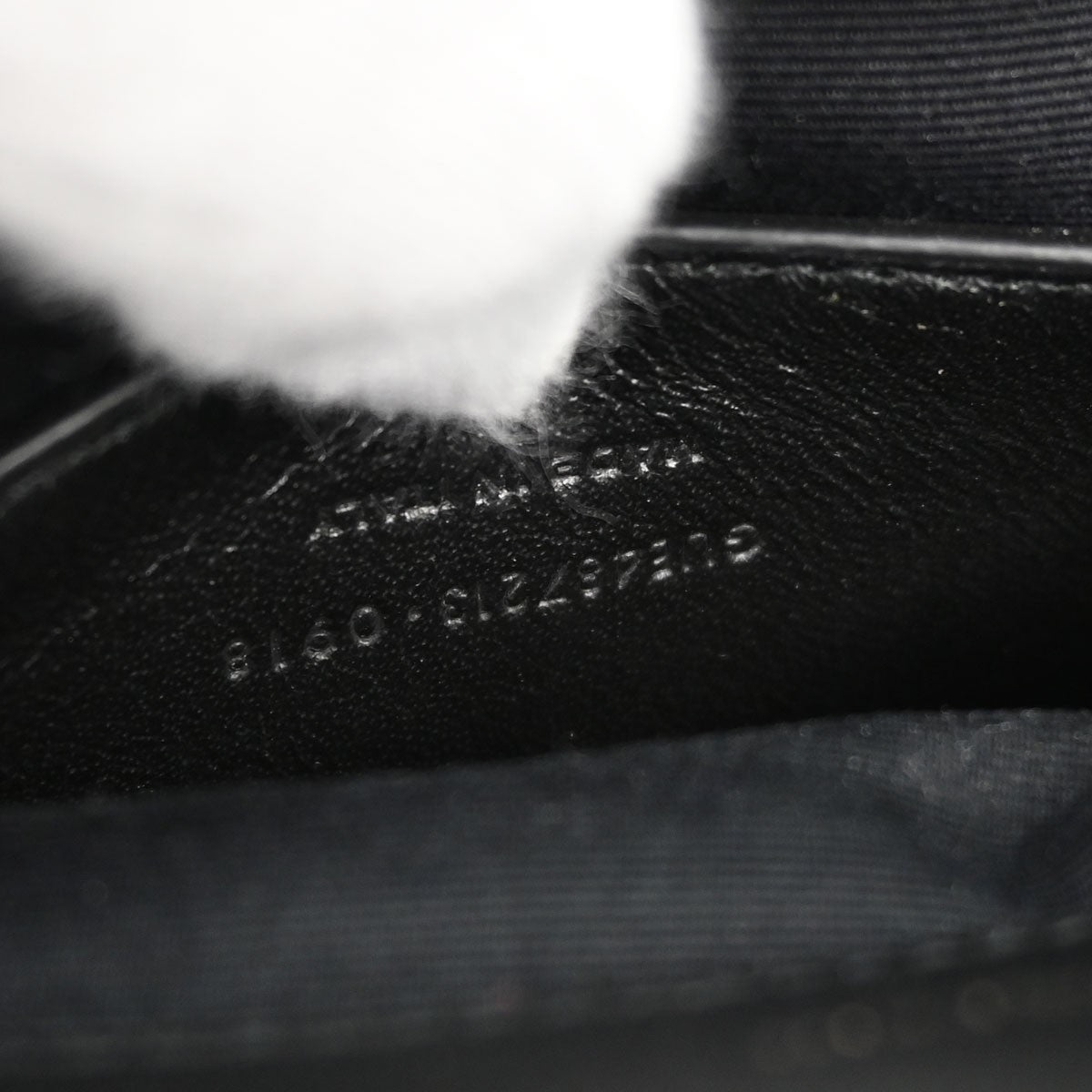 Saint Laurent Classic Monogram College Matelasse Chevron Leather, Black, Leather, Handbag