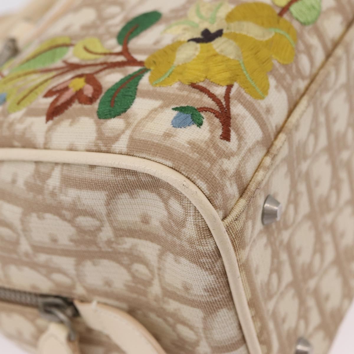 Christian Dior Vintage Boston Diorissimo Canvas, Beige, Canvas, Handbag